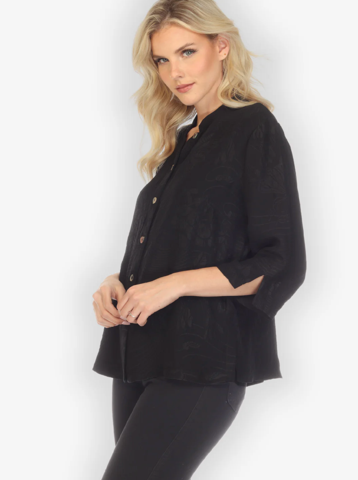 Citron "Solid Black" Silk Blouse - 1213SSB