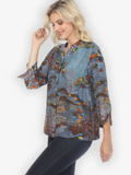 Citron "Flowers Over Water" Silk Blouse - 1213FOW