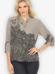 Citron "Lacy Gray" Classic Blouse - 1213LG