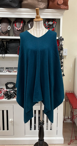 Dolma Cashmere Poncho - PEACOCK