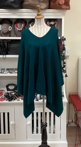 Dolma Cashmere Poncho - PINE