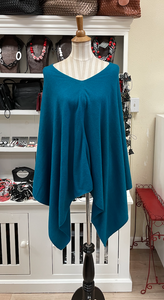 Dolma Cashmere Poncho - TEAL