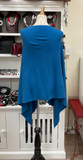 Dolma Cashmere Poncho - AZURE BLUE