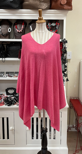 Dolma Cashmere Poncho - BUBBLEGUM