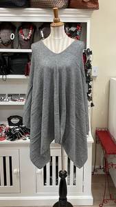 Dolma Cashmere Poncho - GREY