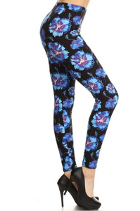 "TROPICAL FLORAL" Print Leggings