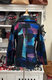 DAMEE ABSTRACT PAINTING PUFFY COLLAR JKT - 4911 - BLU