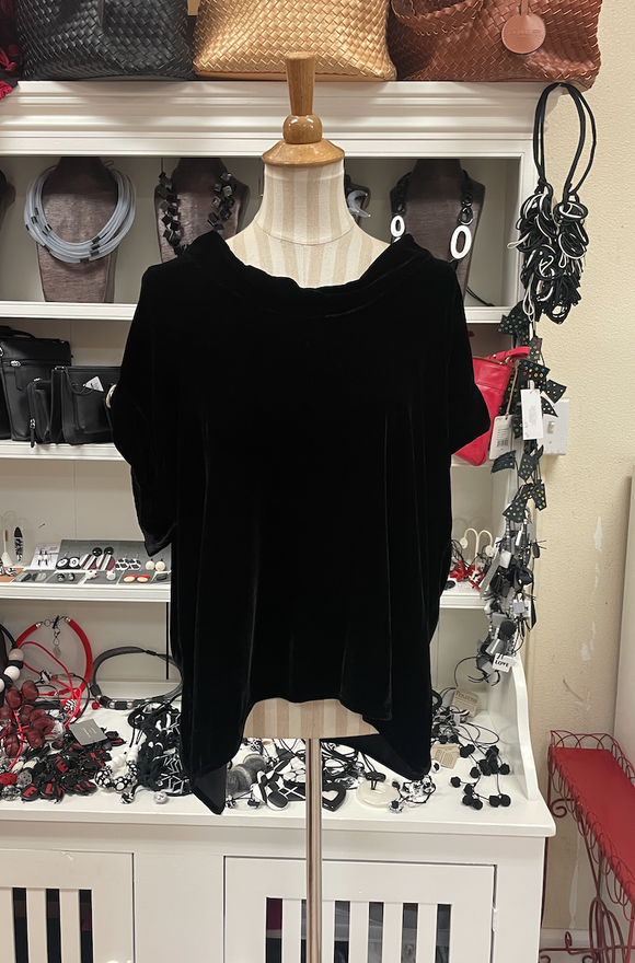 CUT LOOSE - Velvet Cowl Top - 6996139 - BLACK - XL ONLY