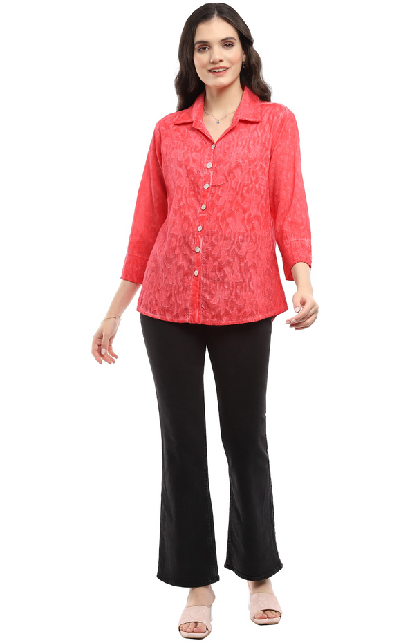 Parsley & Sage NATALIE SHIRT - 25S457G - CRIMSON