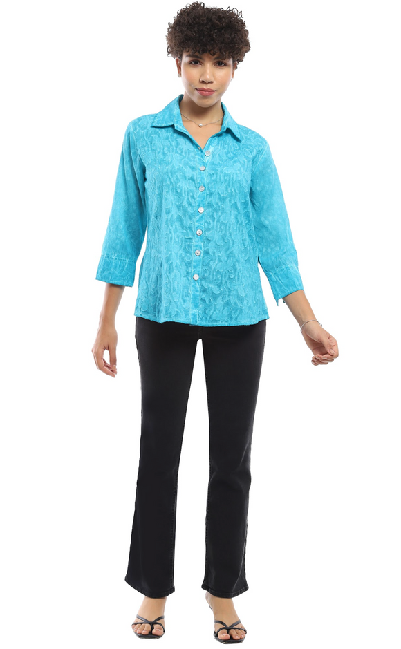 Parsley & Sage NATALIE SHIRT - 25S457G - TURQUOISE