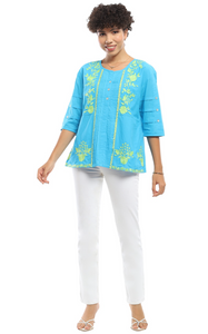 Parsley & Sage INA TOP - 25T11C - TURQUOISE