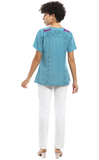 Parsley & Sage ZELDA S/S TOP - 25S481B - TURQUOISE