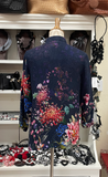 Citron "Colorful Fall Flowers" Silk Blouse - 1213CFLF