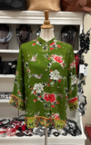 Citron "Floral With Bird" Silk Blouse - 1213FWB