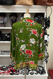 Citron "Floral With Bird" Silk Blouse - 1213FWB