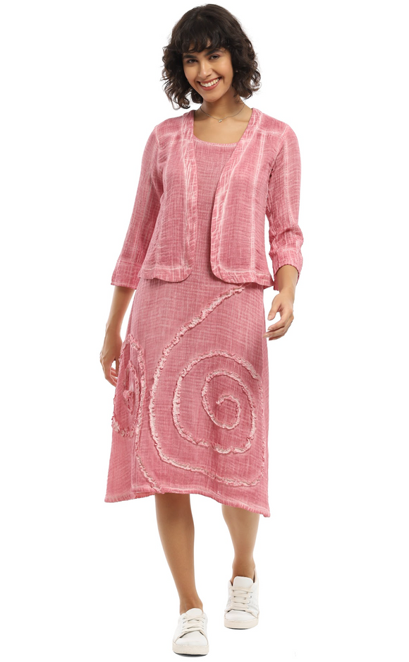 Parsley & Sage TATUM SHRUG-DRESS SET - 25S465DE - ROSE