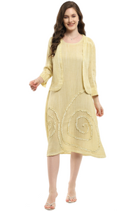 Parsley & Sage TATUM SHRUG-DRESS SET - 25S465DE - SAND