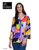 Ali Miles Printed Woven Button Front Tunic - A15209BM - ABSMLT