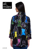 Ali Miles Printed Woven Button Front Tunic - A15213BM - ABSMLT