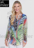 Ali Miles Burnout Button Front Blouse - A15311BM - TRPPRT