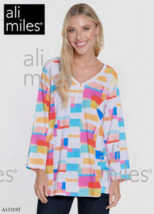 Ali Miles Knit Pop-Over Blouse - A15319TM - SQUMLT