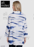 Ali Miles Woven Button Front Tunic - A15323BM - NAVZEBRA