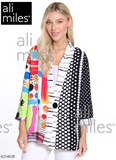 Ali Miles Woven Button Front Blouse - A25402BM - MULTI