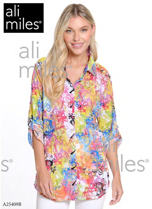 Ali Miles Knit Button Front Tunic - A25409BM - ABSMLT