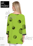 Ali Miles Woven Pucker Pop-Over Tunic - A25412TM - SFLIME