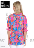 Ali Miles Woven Pop-Over Tunic - A25413TM - COLFLR