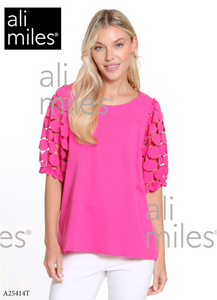 Ali Miles Knit Pop-Over Tunic - A25414TM - PINK