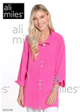 Ali Miles Woven Button Front Tunic - A55112BM - BLOSSM