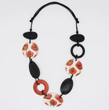 SYLCA Artful Poppies Gracie Necklace, Artfully Painted Statement