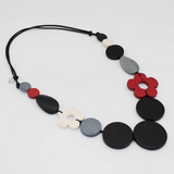 SYLCA Black Petal Charm Necklace