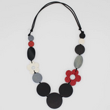 SYLCA Black Petal Charm Necklace