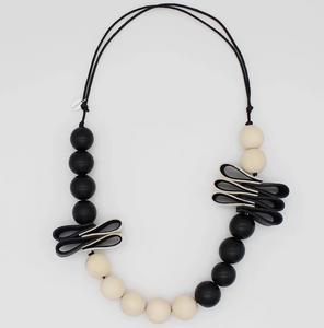 SYLCA Black Rustic Fusion Statement Necklace