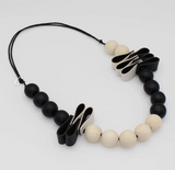 SYLCA Black Rustic Fusion Statement Necklace