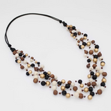 SYLCA Black and Gold Carmella Multi Strand Necklace