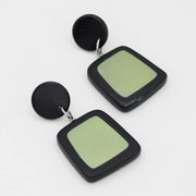 SYLCA Black and Lime Stori Dangle Statement Earrings