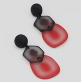 SYLCA Black and Red Dramatic Delaney Earrings