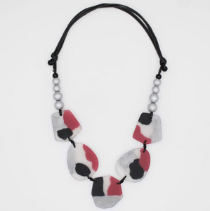 SYLCA Black and Silver Nyah Statement Necklace