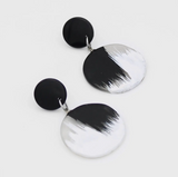 SYLCA Black and White Artista Statement Dangle Earrings