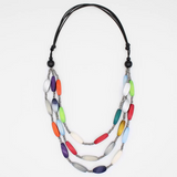 SYLCA Classic Multicolor Sawyer Triple Strand Statement Necklace