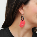 SYLCA Coral Geometric Dangle Earring