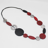 SYLCA Crimson Brea Wooden Bead Statement Necklace