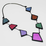 SYLCA Dramatic Metallic Multi-Color Stori Statement Necklace