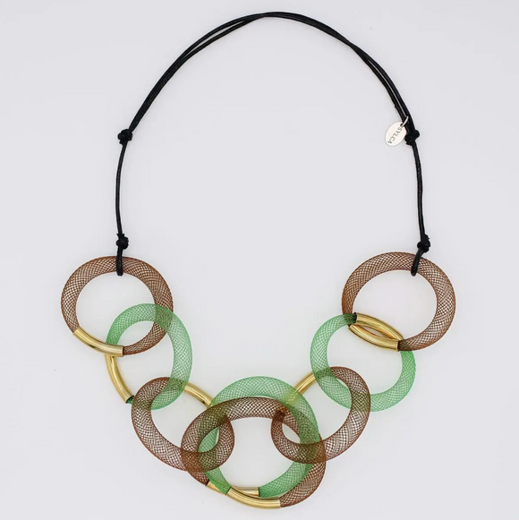 SYLCA Forest Mesh Statement Necklace