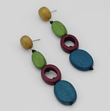 SYLCA Blue and Green Shiori Dangle Earrings