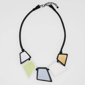 SYLCA Bold Stori Metallic Statement Necklace - Short Version