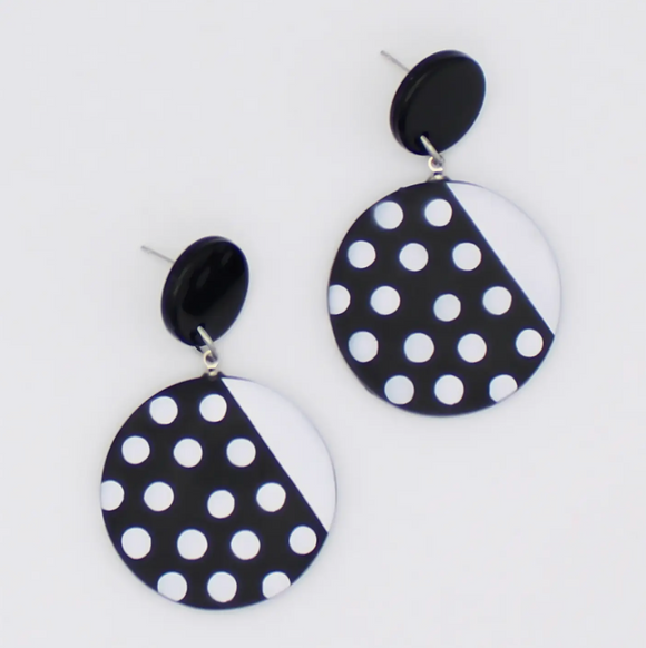 SYLCA Celine Black and White Statement Earrings